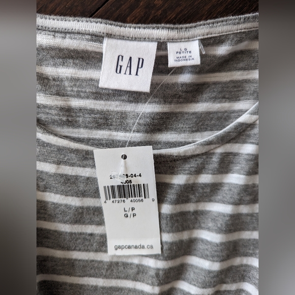 Gap Knit striped drape twist-front grey and white dress - Picture 4 of 5